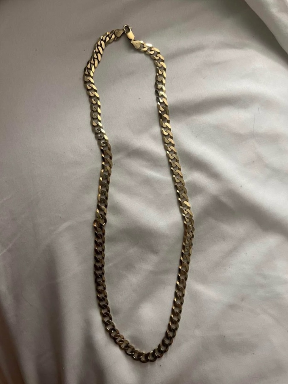 Gold Tone Cuban Link Chain Necklace